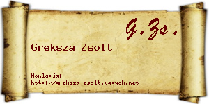 Greksza Zsolt névjegykártya
